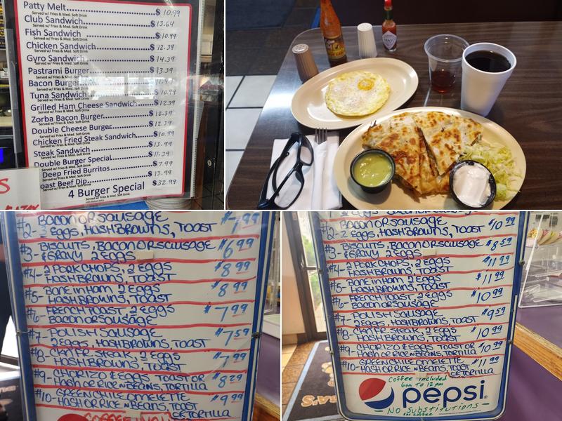 Zorba's Charbroiled Burgers Menu