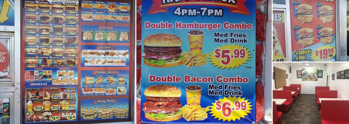 Sam's Burger Menu