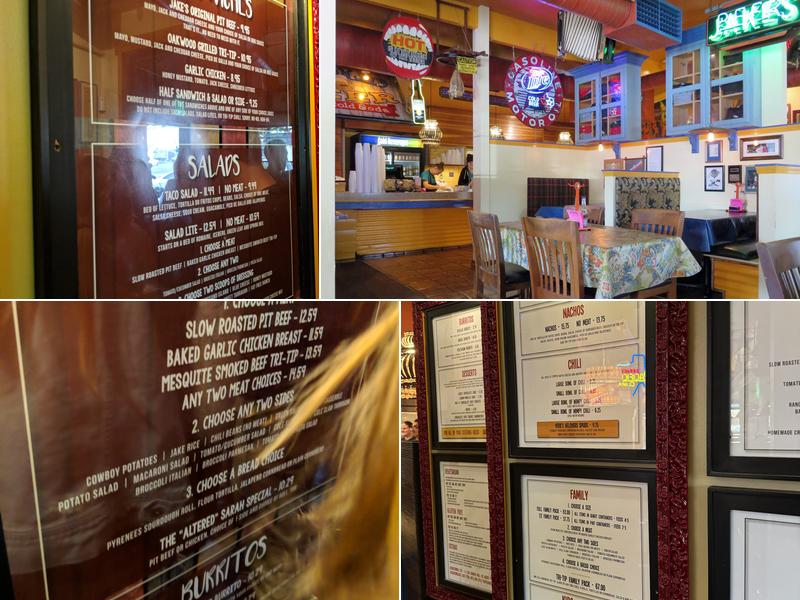 Jakes Original Tex Mex Cafe Menu