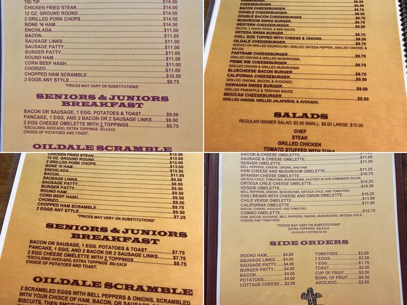 Ol’ West Cafe Menu