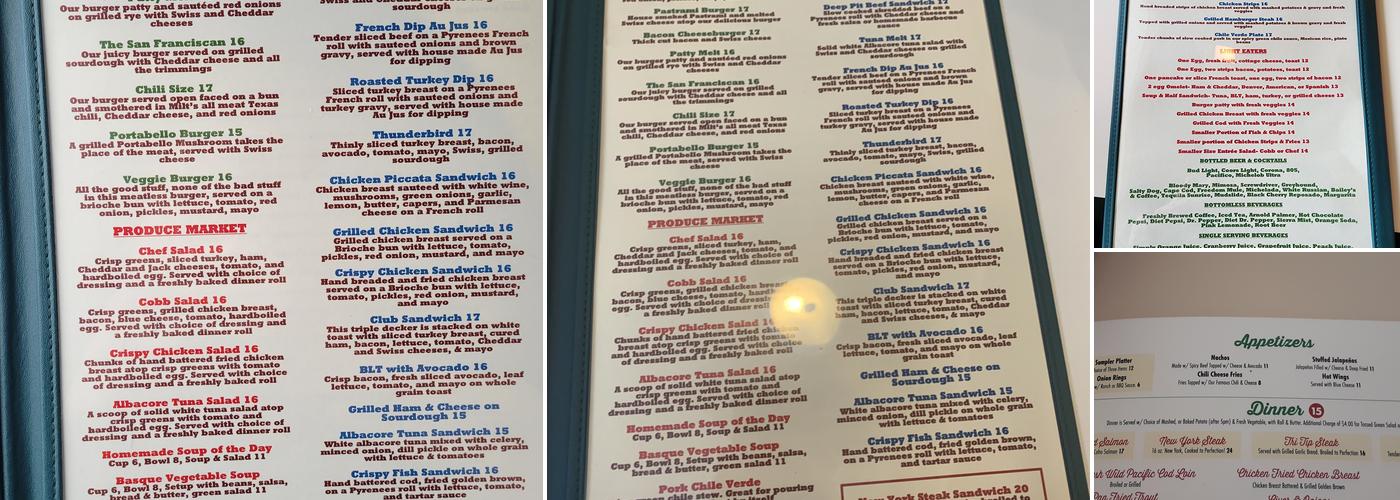 Old River Grill Menu