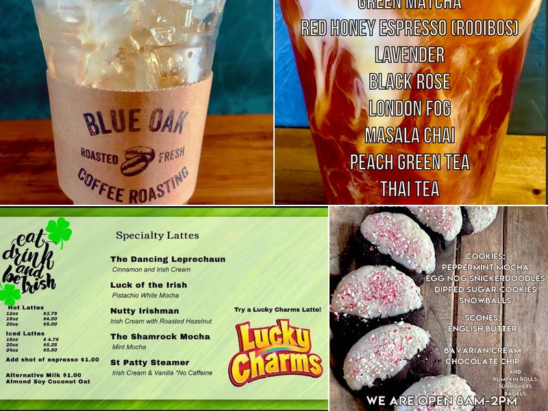 Blue Oak Coffee Roasting Menu