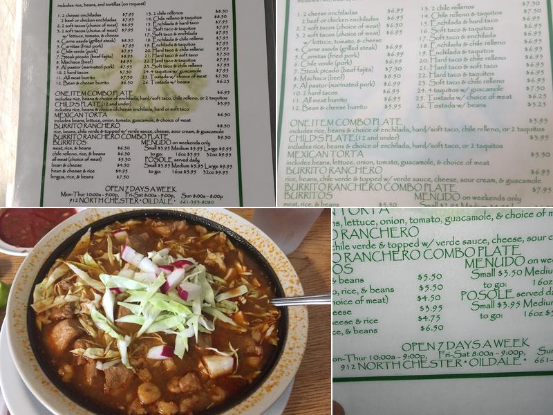 El Taquito Menu