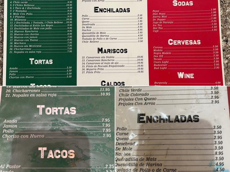 Los Reyes Restaurant Menu