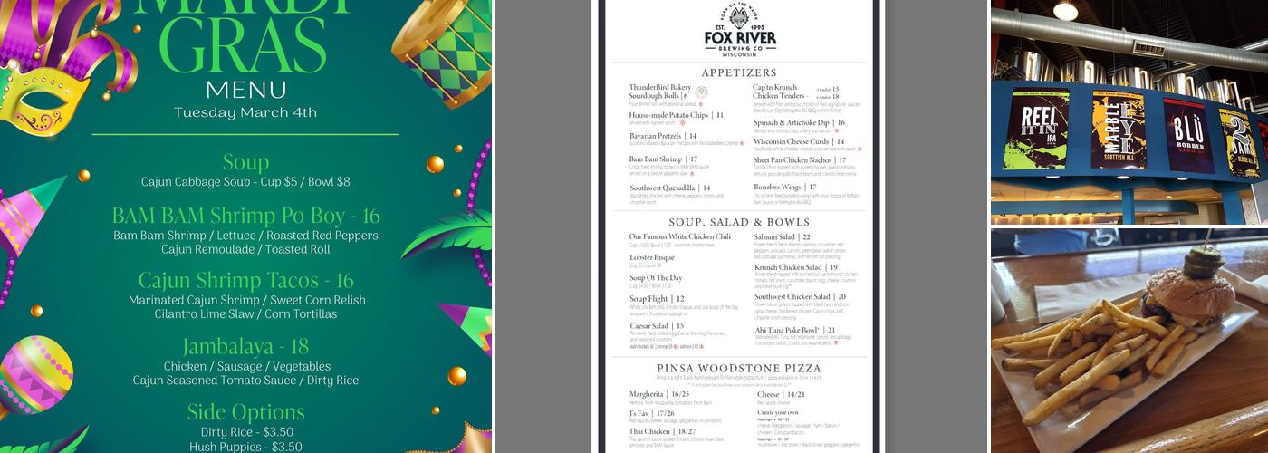 Fox River Brewery and Restaurant Menu