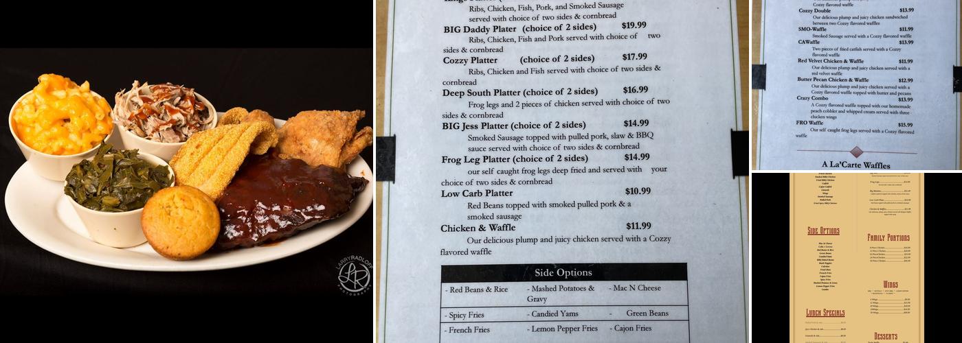 The Cozzy Corner Menu