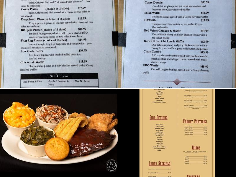 The Cozzy Corner Menu