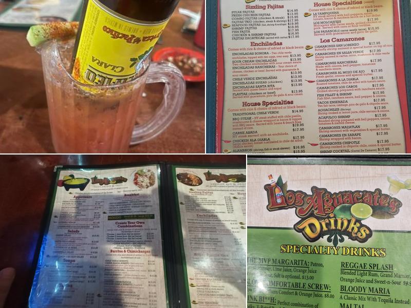 Los Aguacates Menu