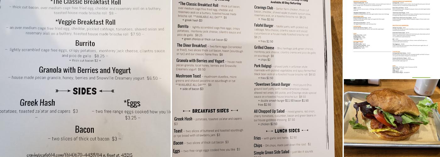 Cravings Café Menu