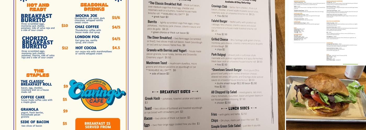 Cravings Café Menu