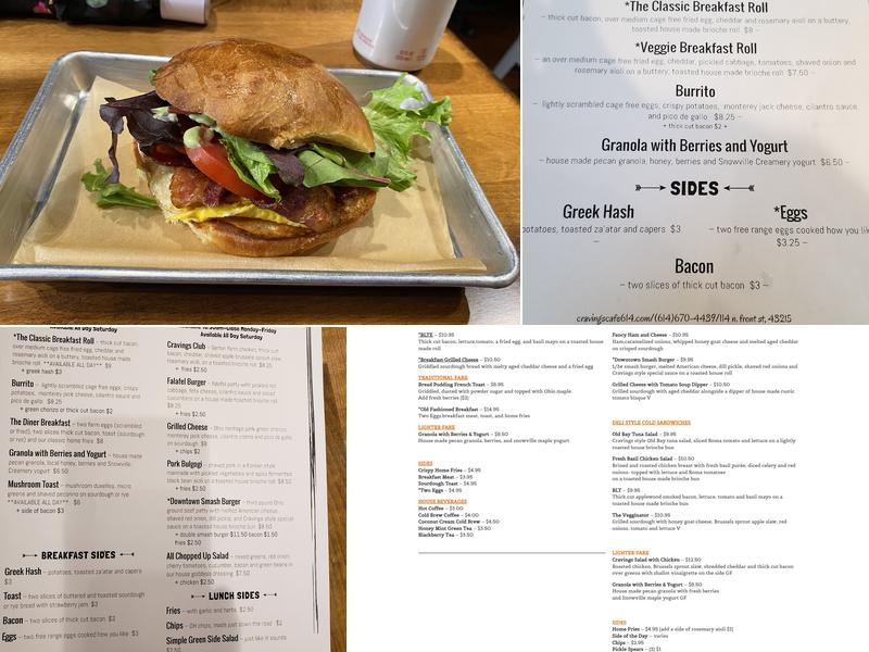 Cravings Café Menu