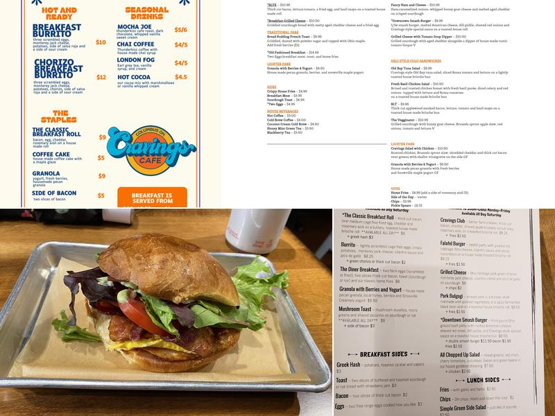 Cravings Café Menu