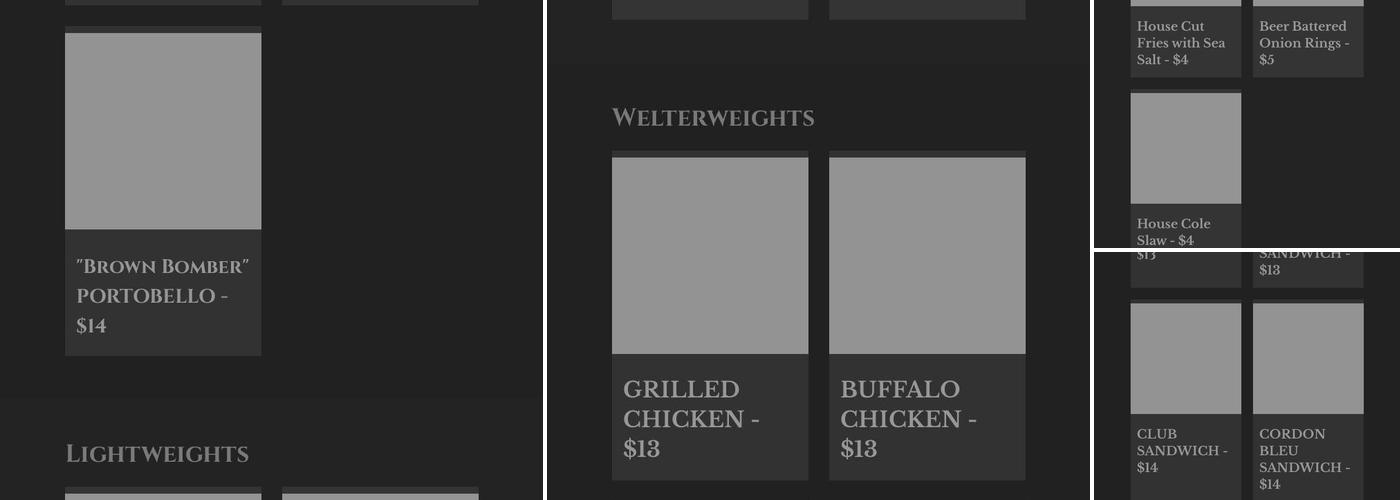 Ringside Café Menu