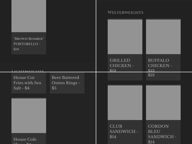 Ringside Café Menu