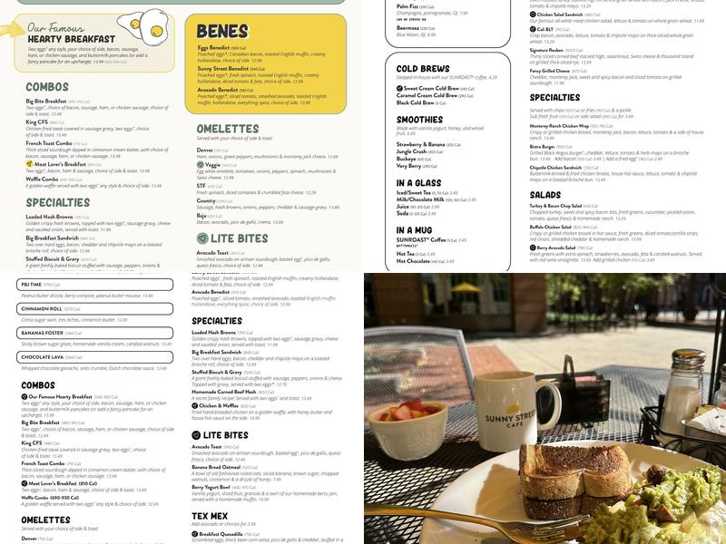Sunny Street Café Menu