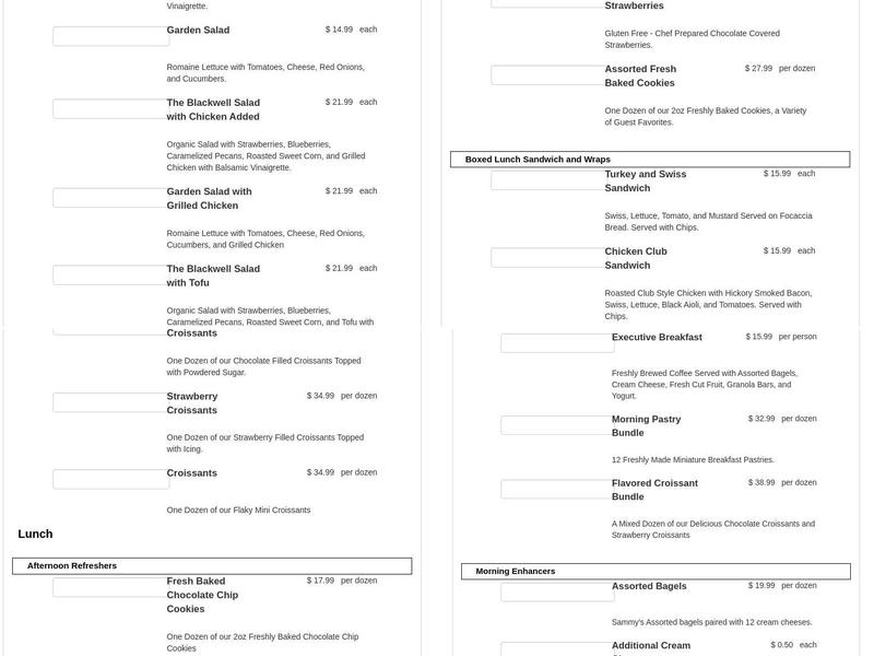 Rohr Café Menu