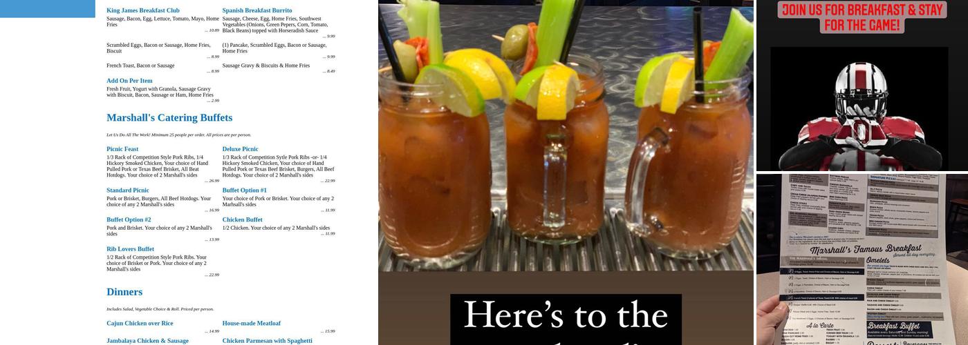 Marshall's Restaurant & Bar Menu