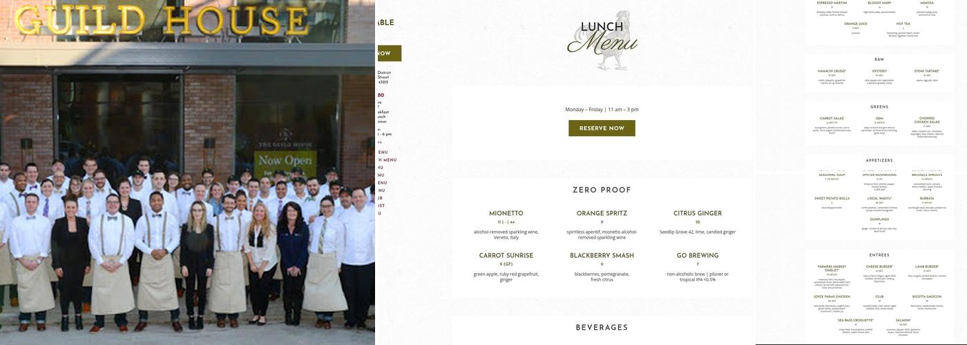 The Guild House Menu