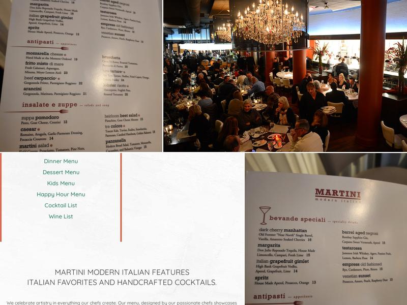 Martini Modern Italian Menu