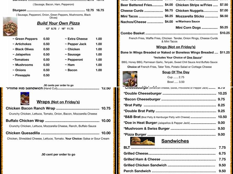 Fishtail Inn Bar & Grill Menu