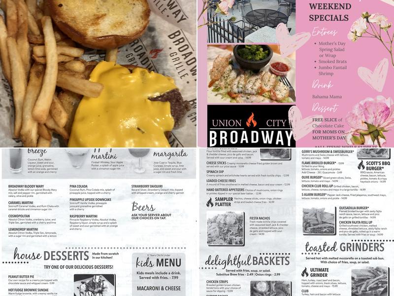 Broadway Grille Menu