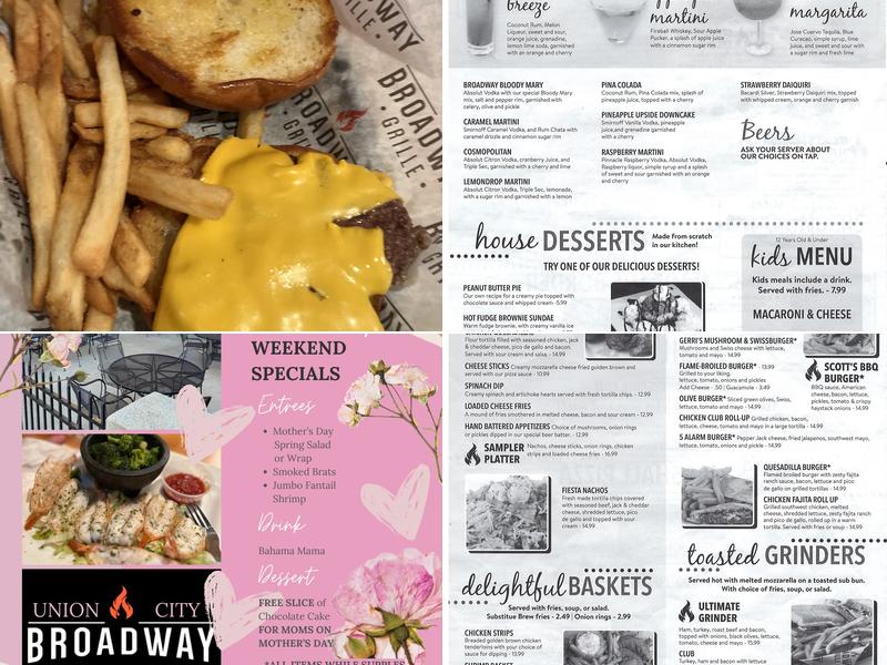 Broadway Grille Menu