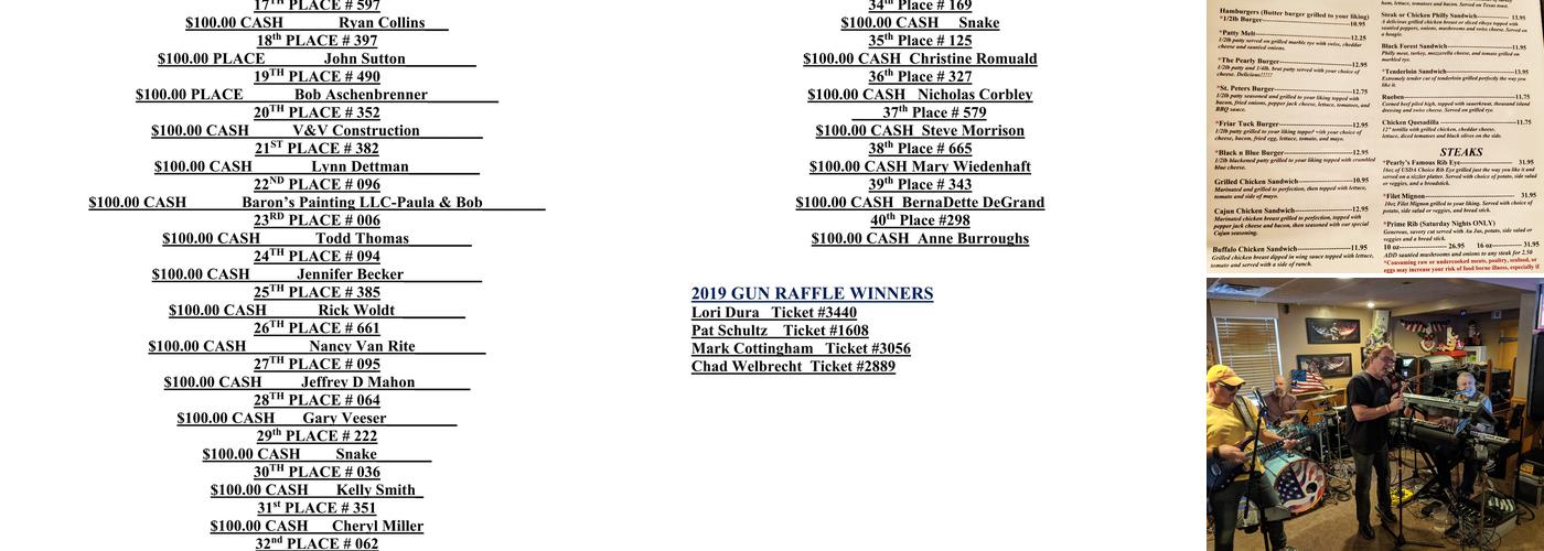 Pearly Gates Bar & Grill Menu