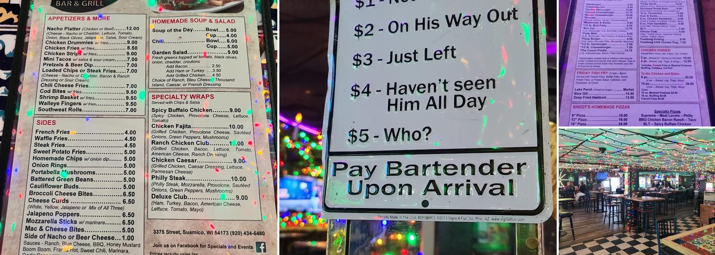 Shoots Bar & Grill Menu