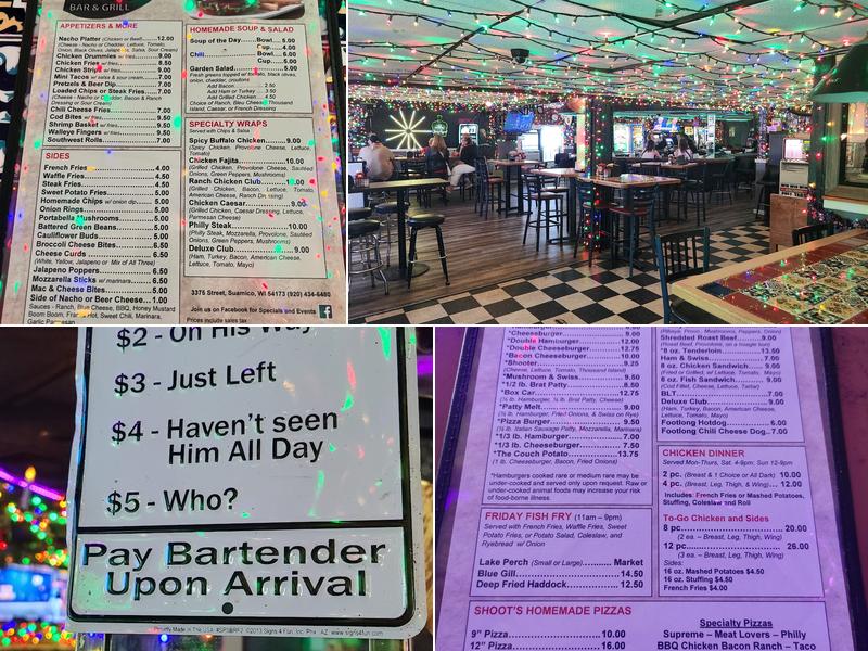 Shoots Bar & Grill Menu