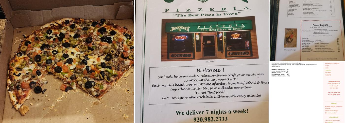 Jolly Roger's Pizzeria Menu