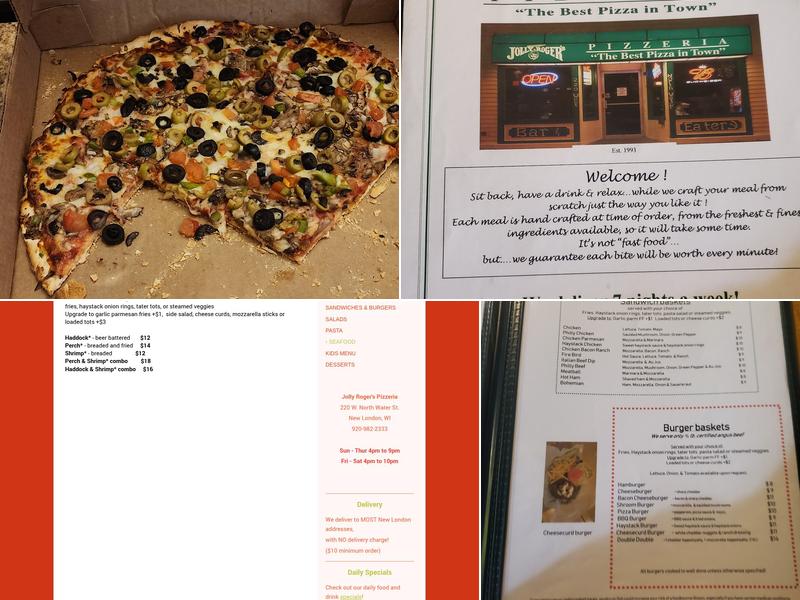 Jolly Roger's Pizzeria Menu