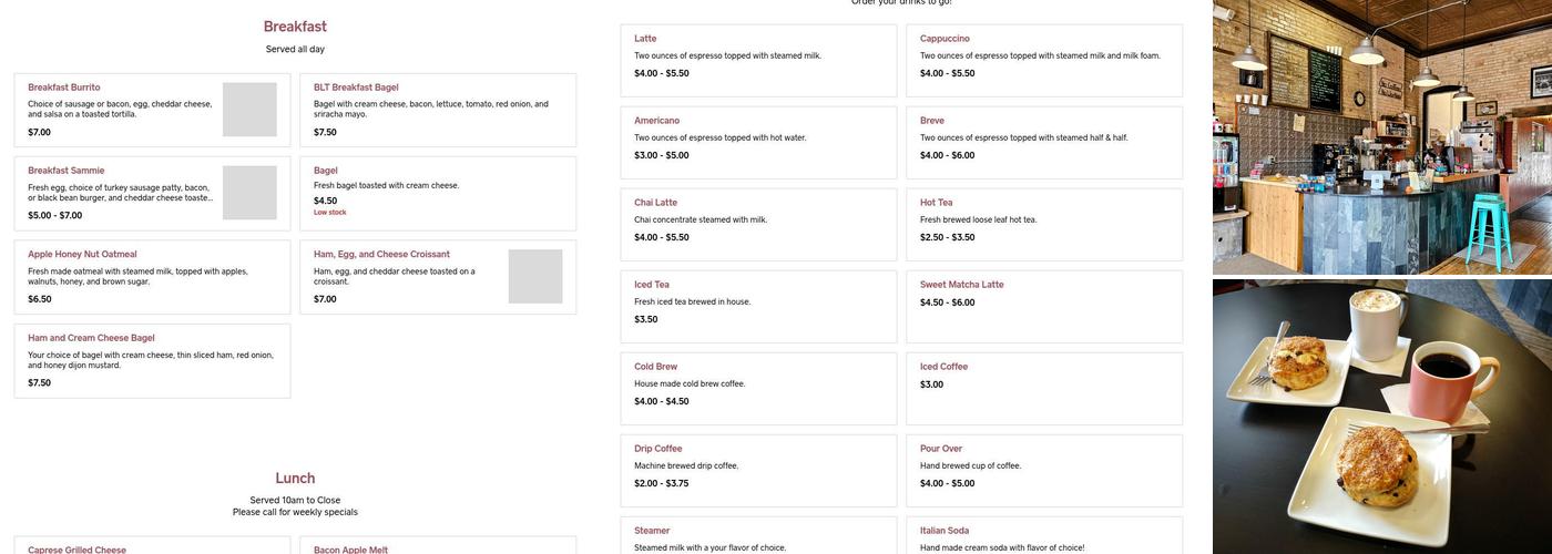 Alley Cat Coffeehouse Menu