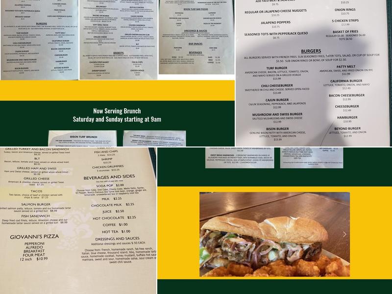 The Bison Turf Menu
