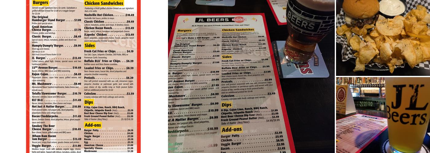 JL Beers Menu