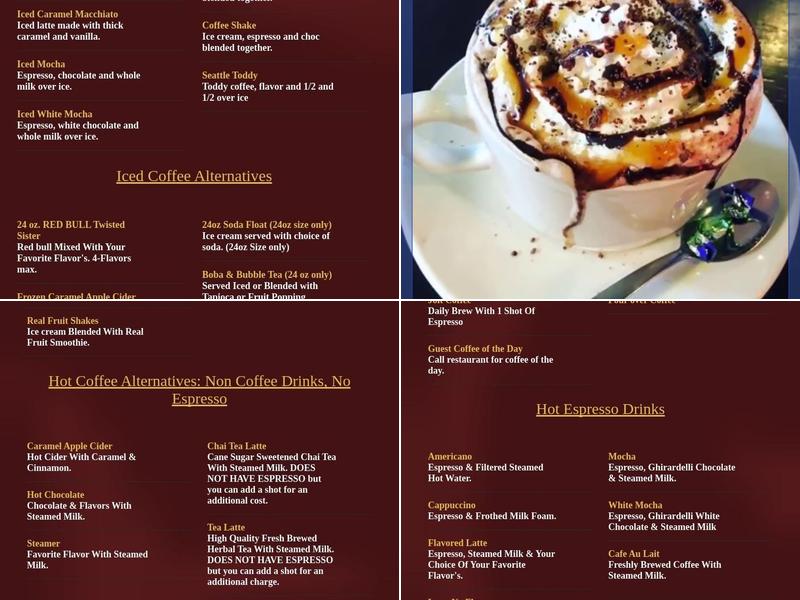 Babb's Coffee House Menu