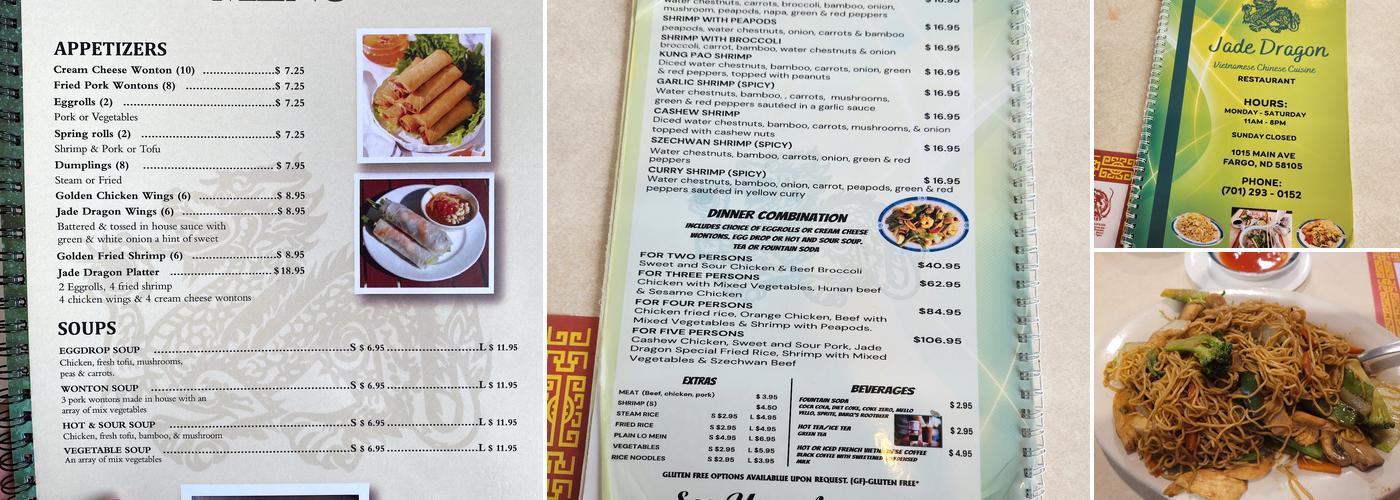 Jade Dragon Menu