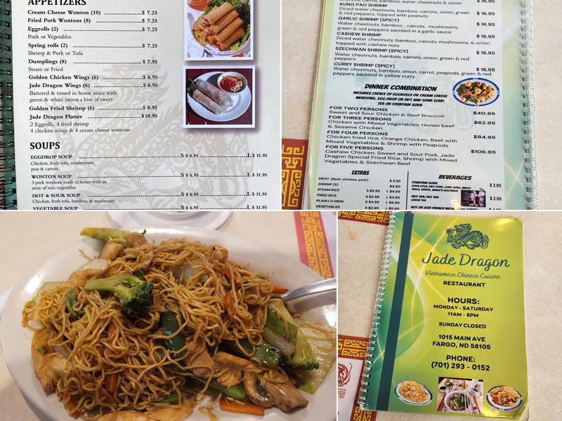 Jade Dragon Menu