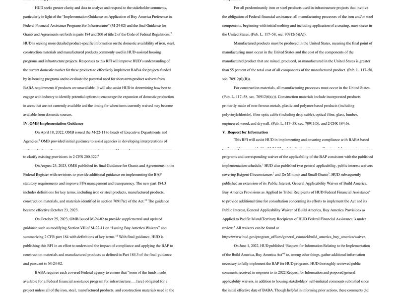 US Housing & Urban Development Department Menu