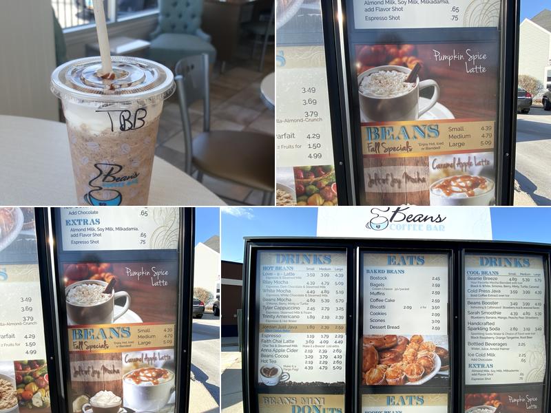 Beans Coffee Bar Menu