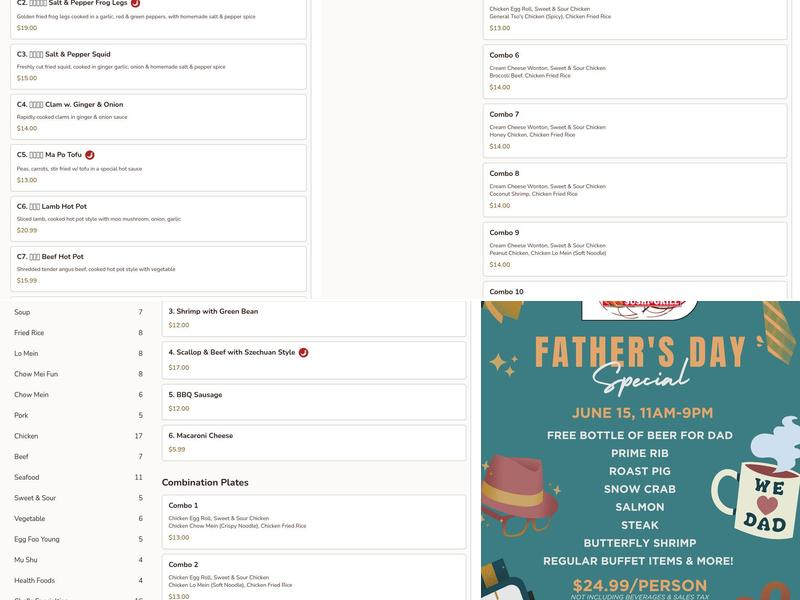 Super Buffet Sushi & Grill Menu