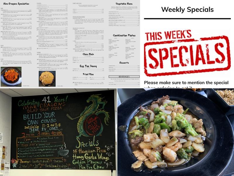 Nine Dragons Restaurant & Slap Shot Pizza Menu