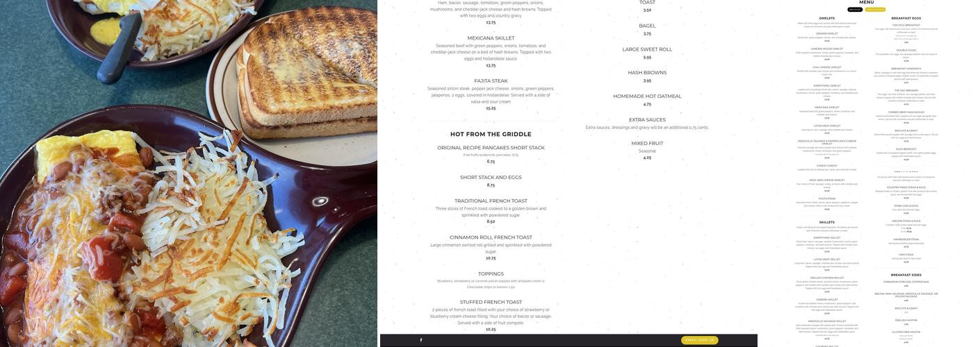 Randy's University Diner Menu