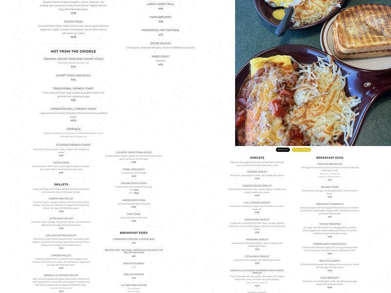 Randy's University Diner Menu