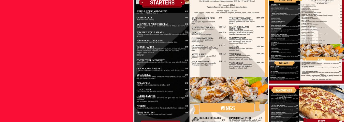 Hooligans Menu