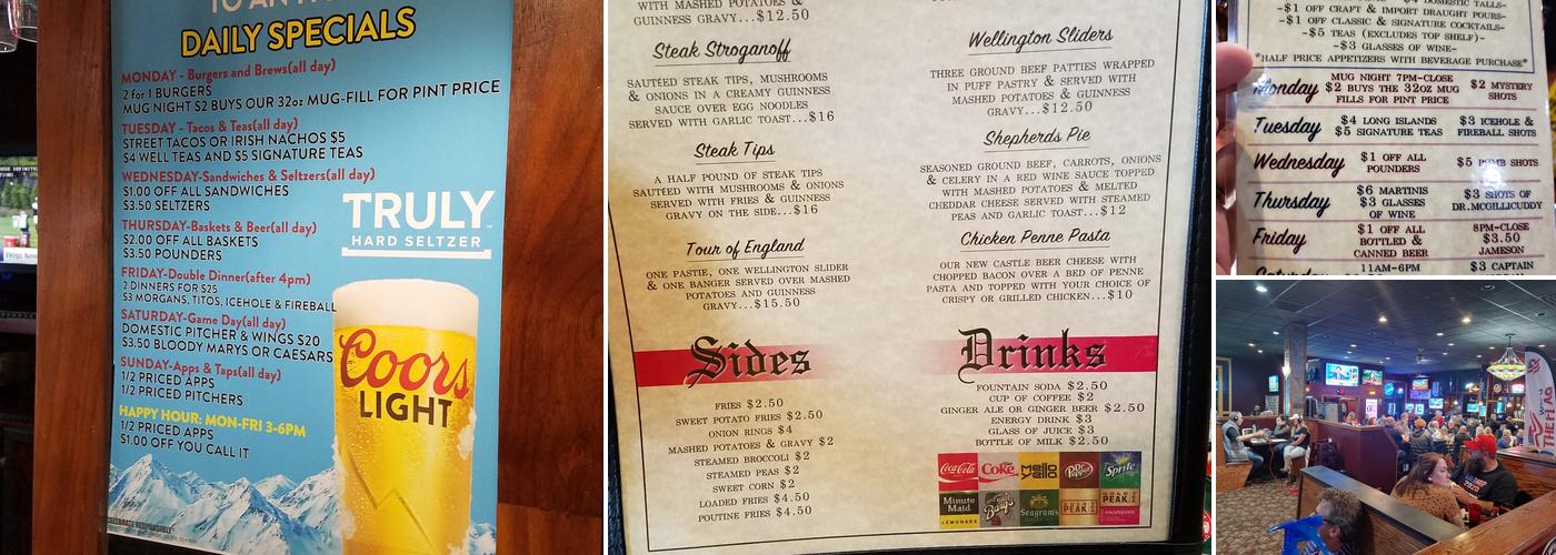 Three Lyons Pub Menu