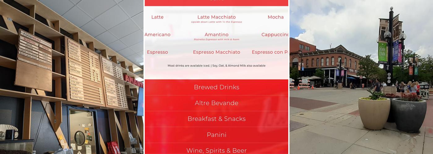 Amante Coffee Menu
