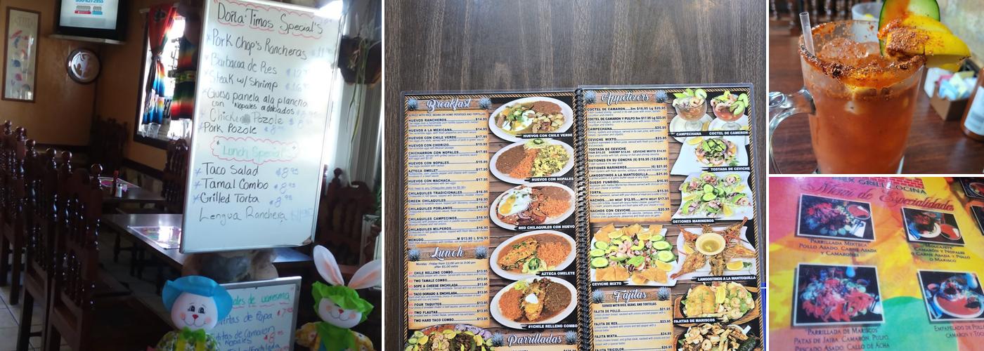 Dona Timos Restaurant Menu