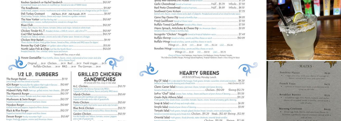 Blue Bricks Menu