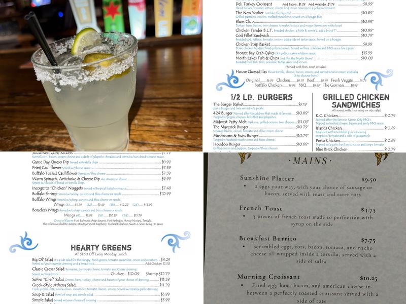 Blue Bricks Menu