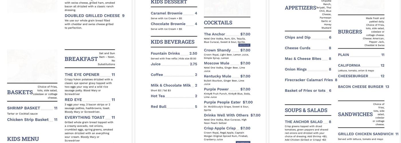 The Anchor Menu